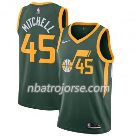 Män Utah Jazz Tröja Donovan Mitchell 45 2018-19 Nike Grön Swingman